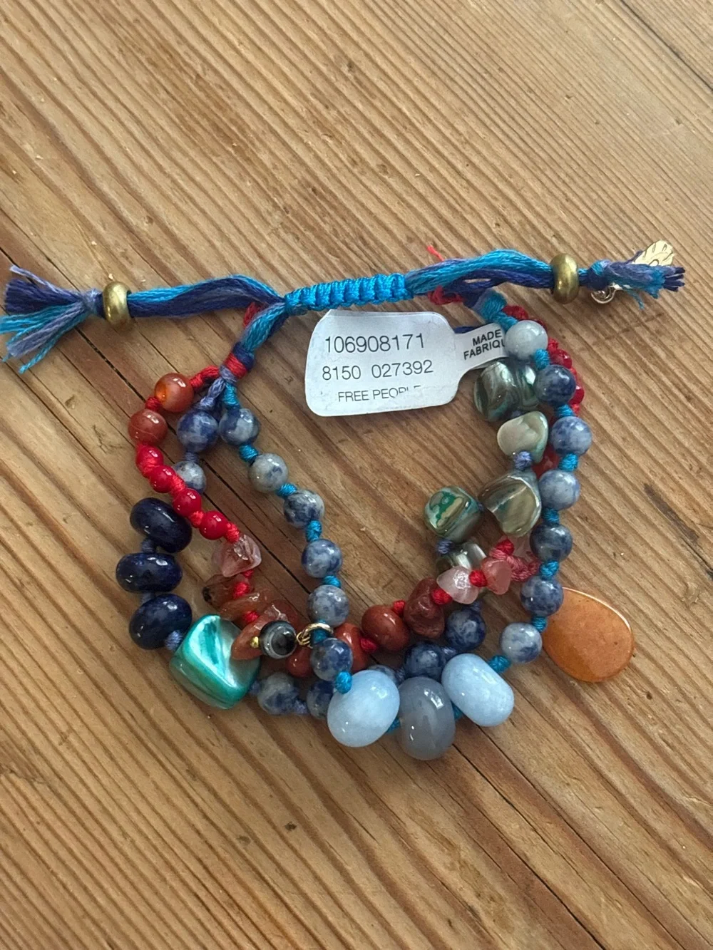 Free People Beaded Semiprecious Stone Bracelet NWT